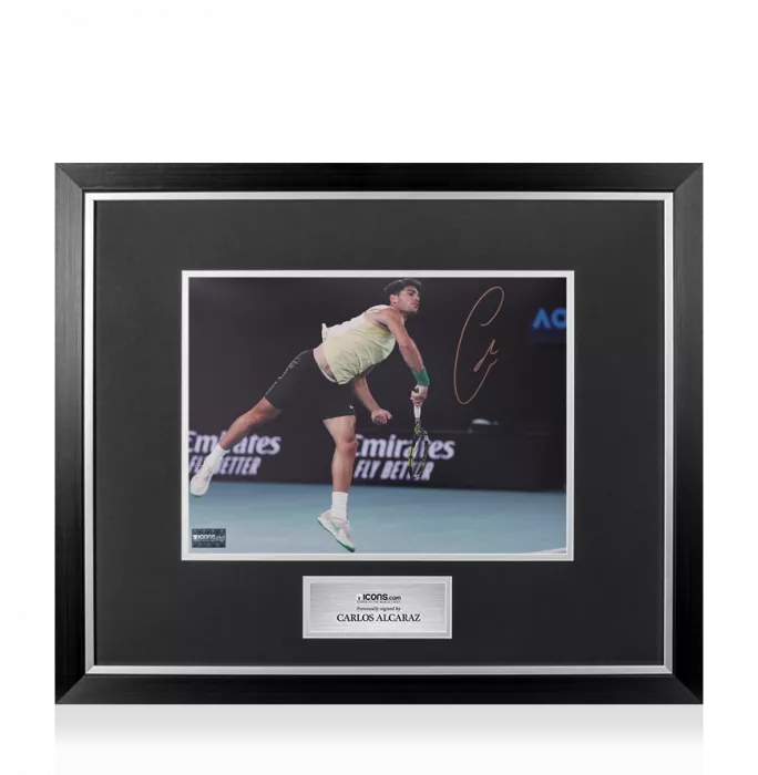 Carlos Alcaraz Signed Photo In Premium Photo Frame: Australian Open 2024 Action