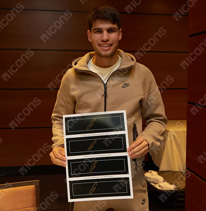 Carlos Alcaraz Signed Plaque And Photo Frame: 2024 Wimbledon Winner