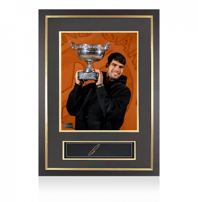 Carlos Alcaraz Signed Plaque and Photo Frame: 2025 French Open Winner