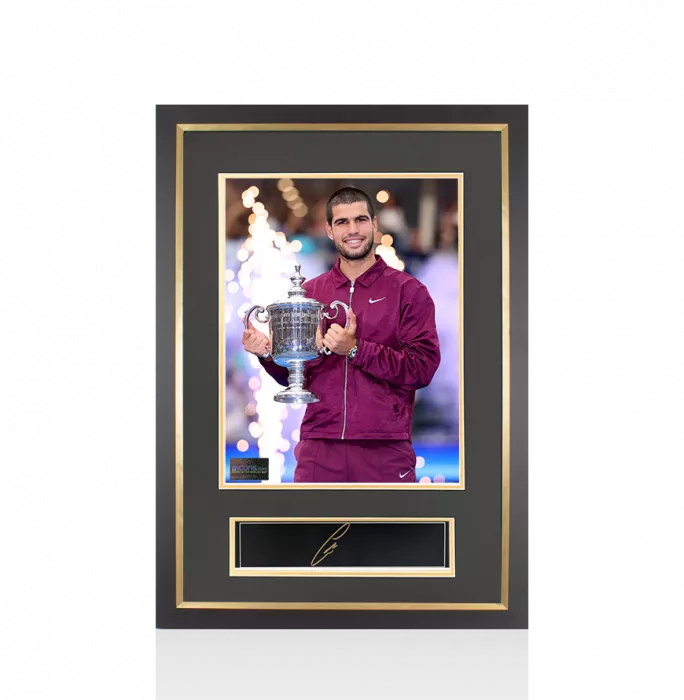 Carlos Alcaraz Signed Plaque and Photo Frame: 2025 US Open Winner