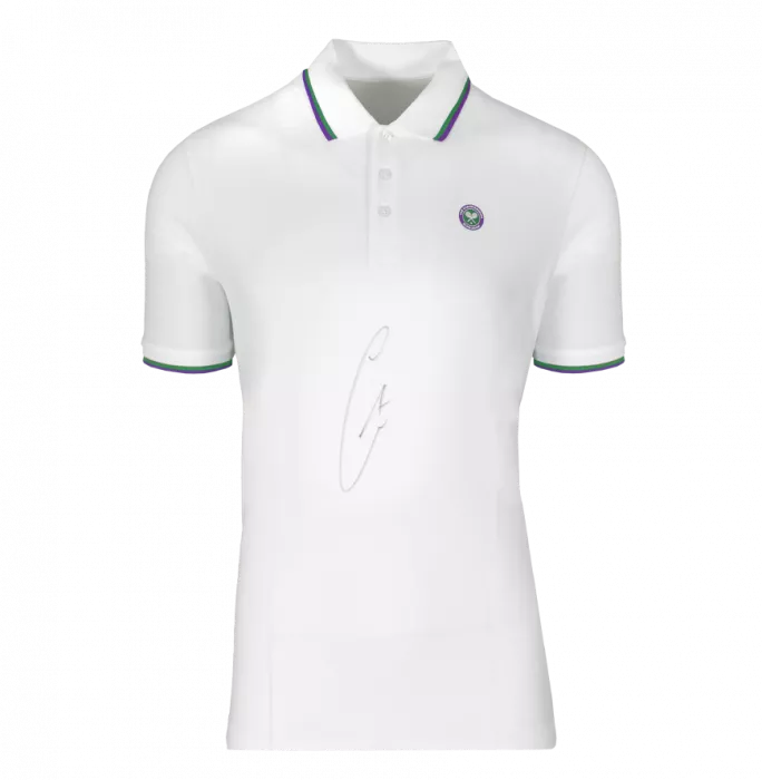 Carlos Alcaraz Signed White Wimbledon Polo Shirt