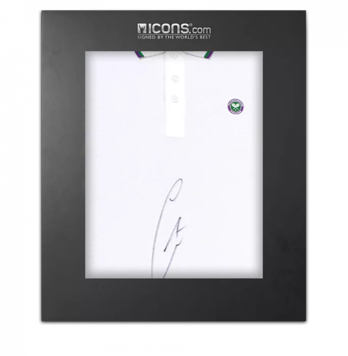 Carlos Alcaraz Signed White Wimbledon Polo Shirt In Deluxe Packaging