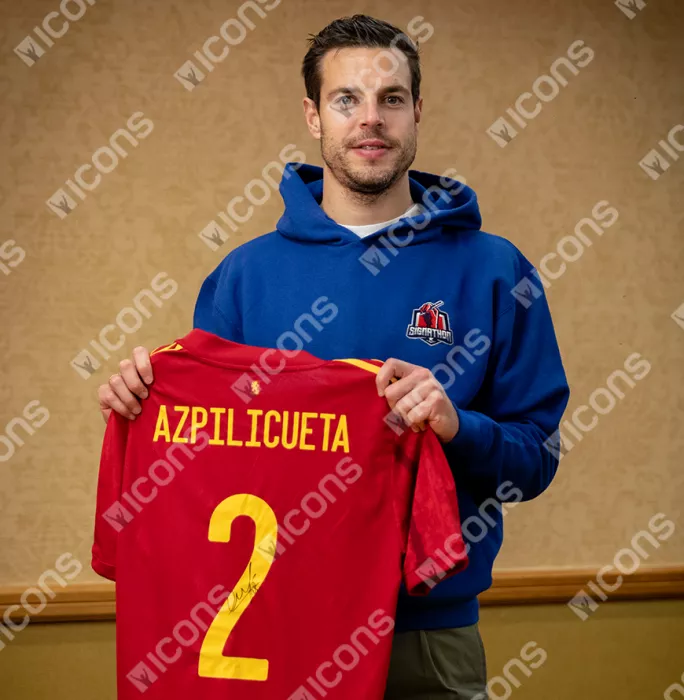 Cesar Azpilicueta & Thiago Alcantara Signed Shirts In Classic Dual Frame