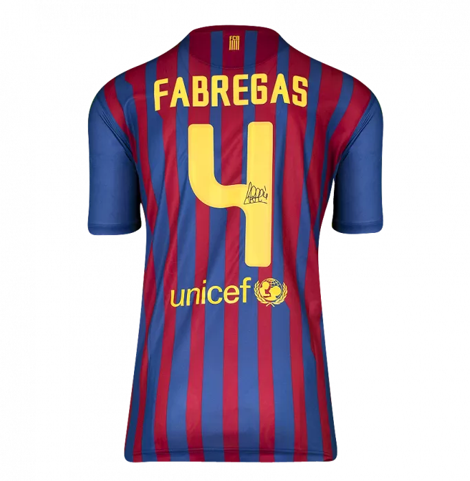 Cesc Fabregas Back Signed FC Barcelona 2011-12 Home Shirt In Classic Frame
