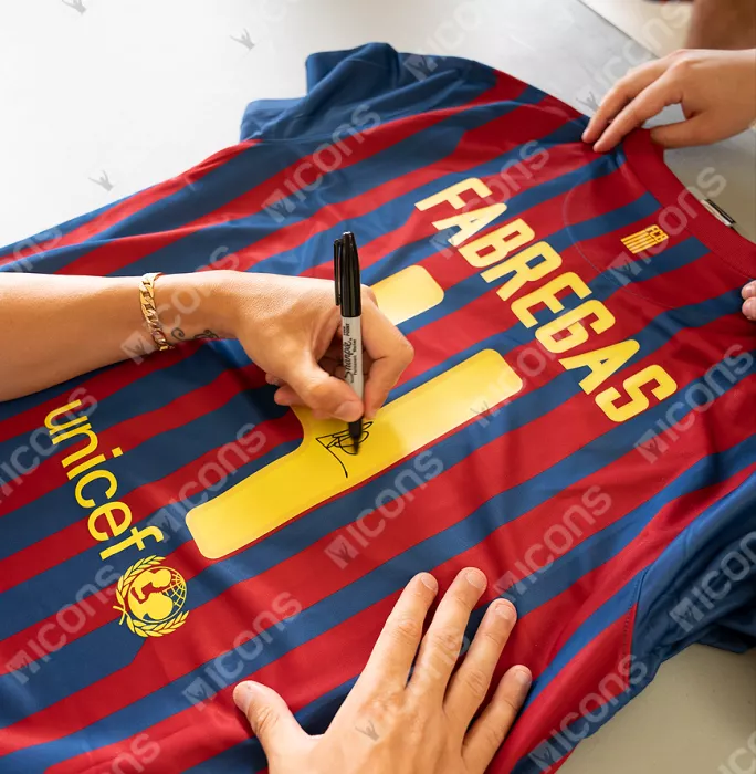 Cesc Fabregas Official FC Barcelona Back Signed 2011-12 Home Shirt
