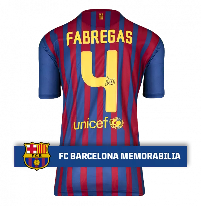 Cesc Fabregas Official FC Barcelona Back Signed And Framed 2011-12 Home Shirt