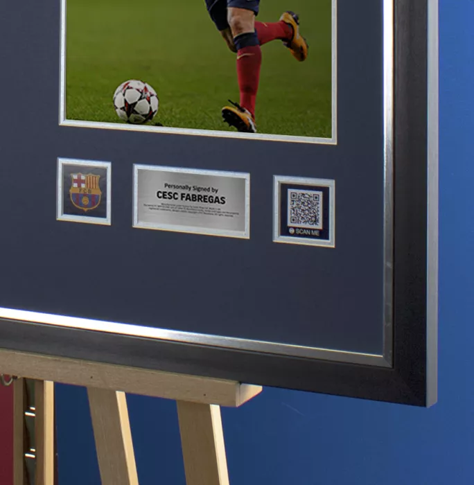 Cesc Fabregas Official FC Barcelona Back Signed And Framed 2018-19 Home Shirt With Fan Style Numbers