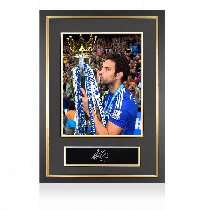 Cesc Fabregas Signed Plaque and Photo Frame: 2014-15 Premier League Winner