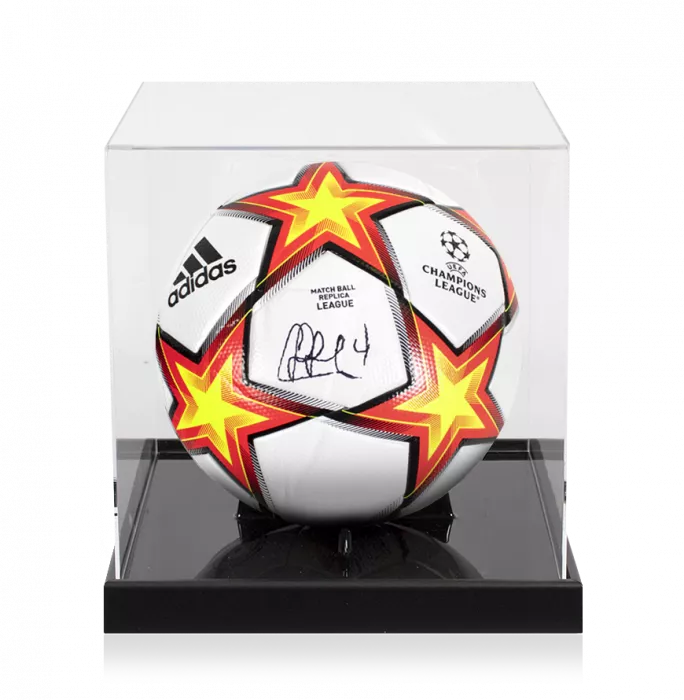 Cesc Fabregas Signed UEFA Champions League Football In Acrylic Case