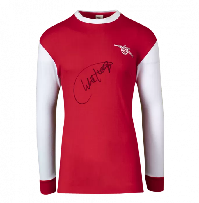 Charlie George Front Signed Arsenal 1970-71 Home Shirt In Classic Frame