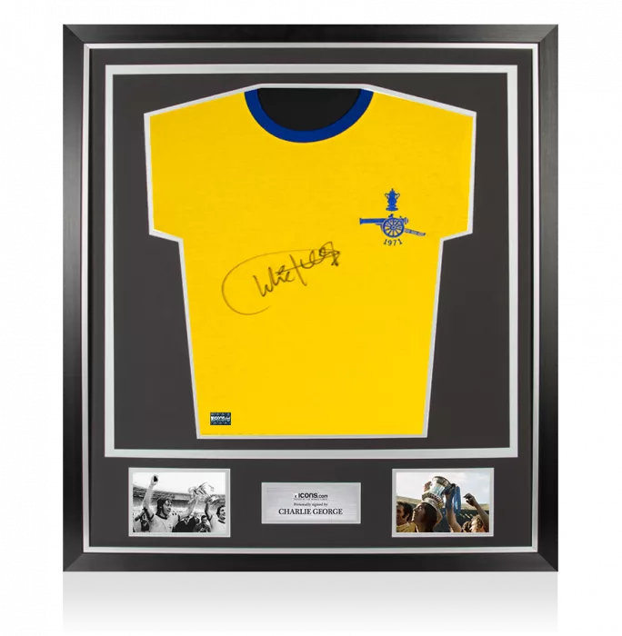 Charlie George Front Signed Arsenal 1971-72 Home Shirt In Classic Frame