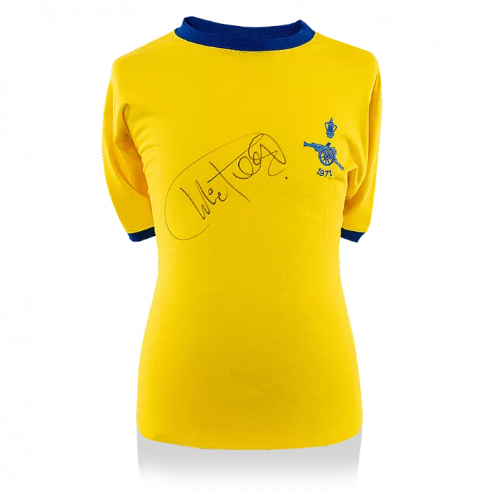 Charlie George Front Signed Retro Arsenal Away Shirt: 1971 FA Cup Winners Edition