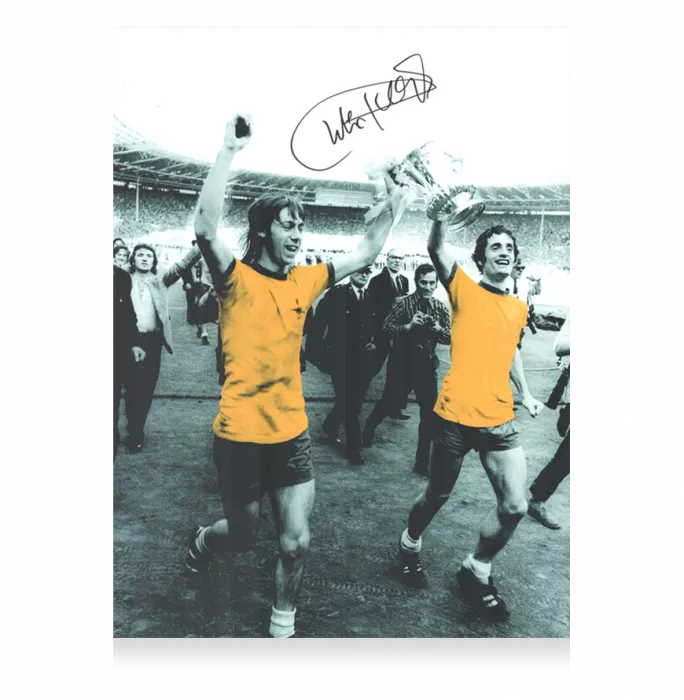 Charlie George Signed Arsenal Photo In Black Wooden Frame: FA Cup Winners Colourised