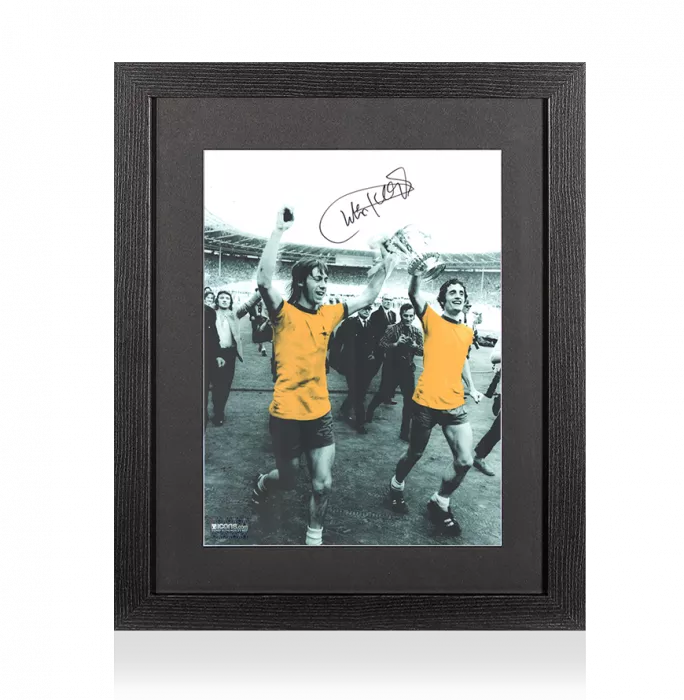 Charlie George Signed Arsenal Photo In Black Wooden Frame: FA Cup Winners Colourised