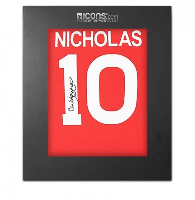 Charlie Nicholas Back Signed Arsenal Home Shirt In Deluxe Packaging
