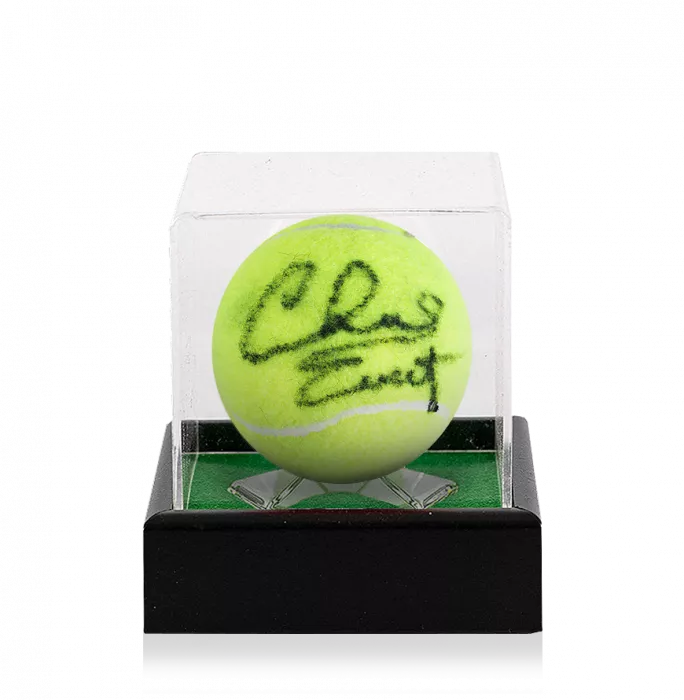 Chris Evert Signed Penn Tennis Ball In Acrylic Case