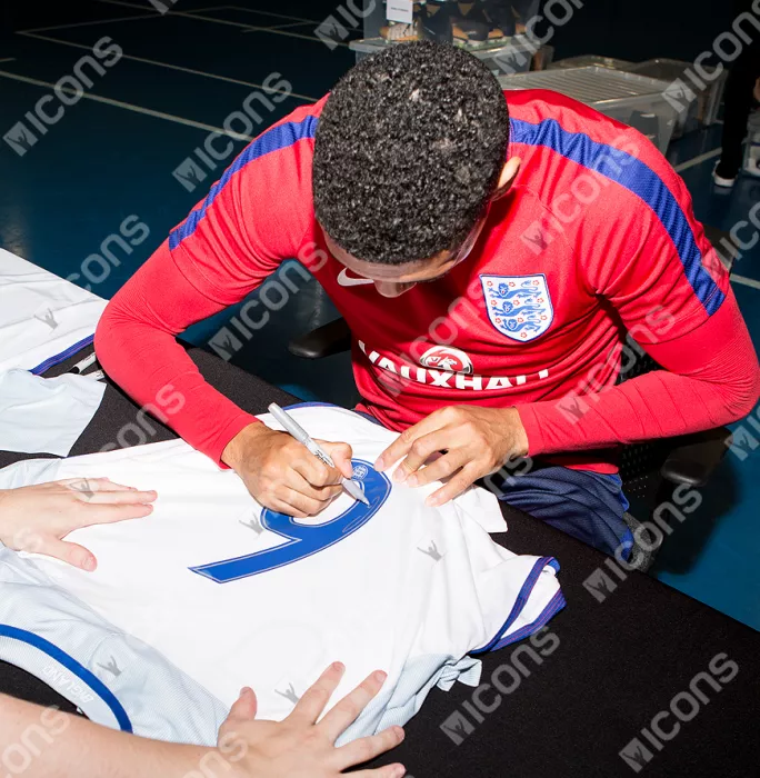 Chris Smalling England Back Signed 2016-17 Home Shirt: Number 6