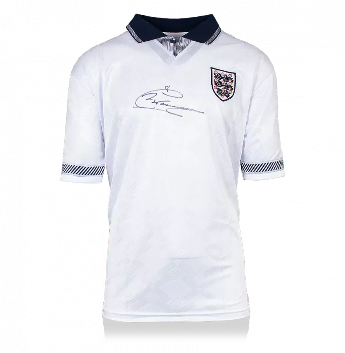 Chris Waddle Front Signed England 1990 Home Shirt