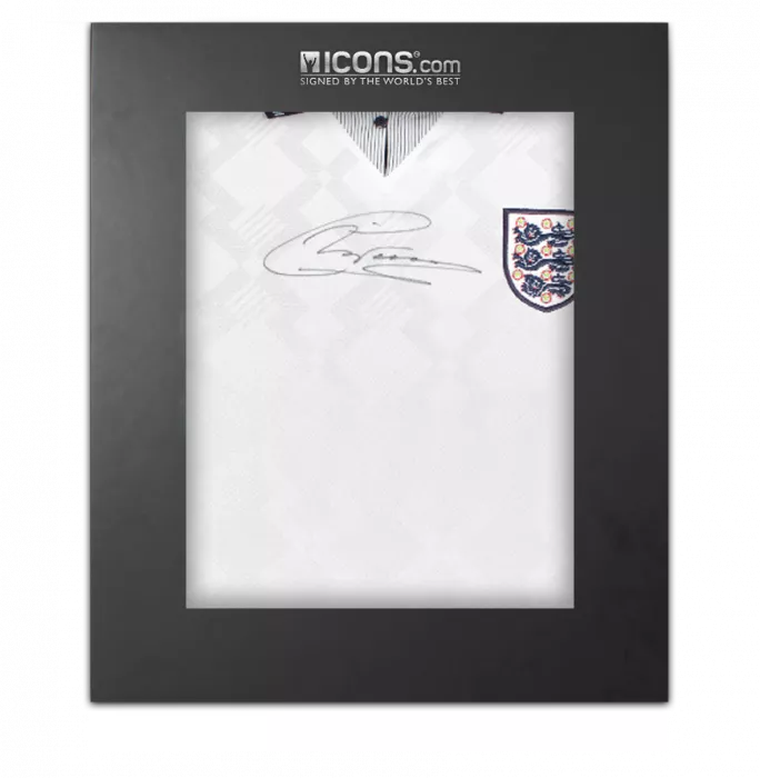 Chris Waddle Front Signed England 1990 Home Shirt In Deluxe Packaging