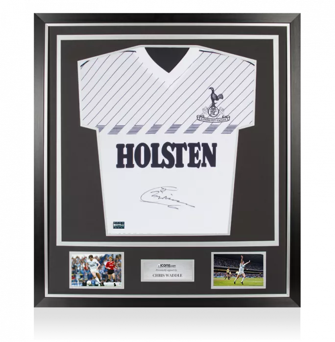 Chris Waddle Front Signed Tottenham Hotspur 1986 Home Shirt In Classic Frame