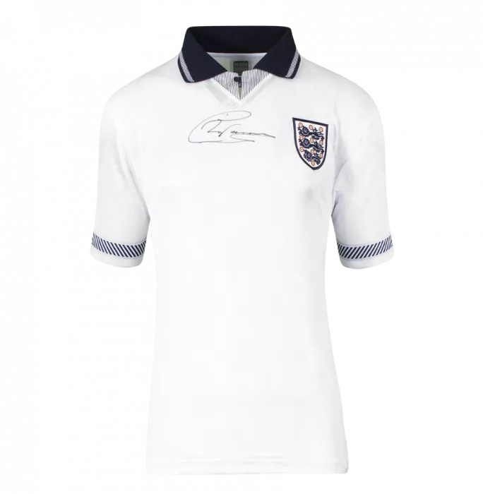 Chris Waddle Official 1990 FIFA World Cup™ Front Signed And Framed England 1990 Home Shirt