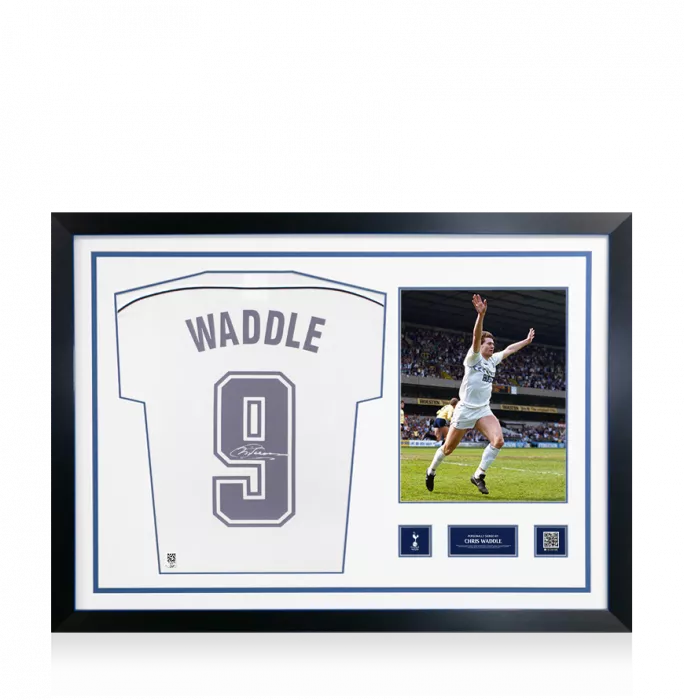 Chris Waddle Official Tottenham Hotspur Signed And Framed 1986 Home Shirt