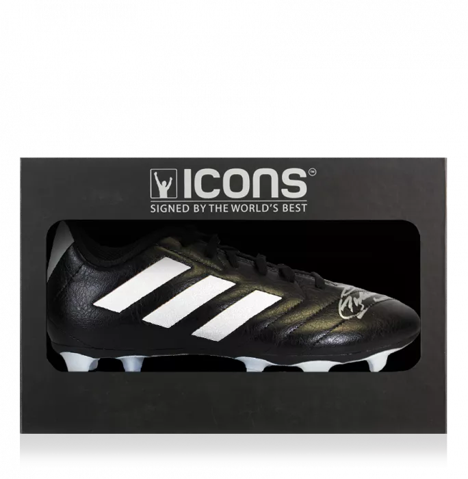 Chris Waddle Signed Black Adidas Boot In Deluxe Packaging