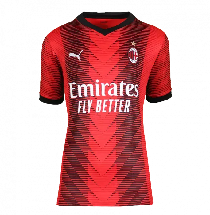 Christian Pulisic Back Signed AC Milan 2023-24 Home Shirt In Hero Frame: Option 1