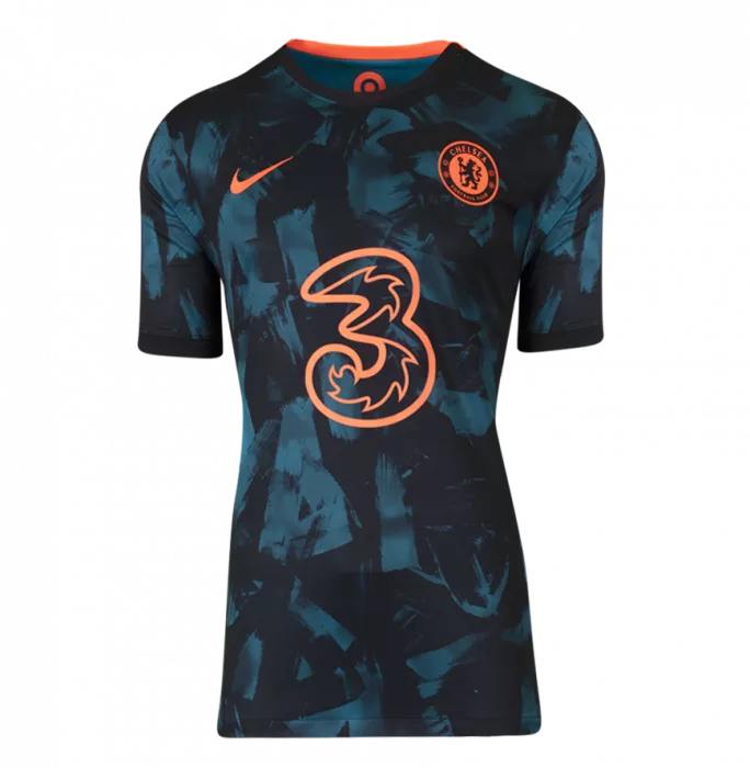 Christian Pulisic Back Signed Chelsea 2021-22 Third Shirt In Hero Frame: Option 1