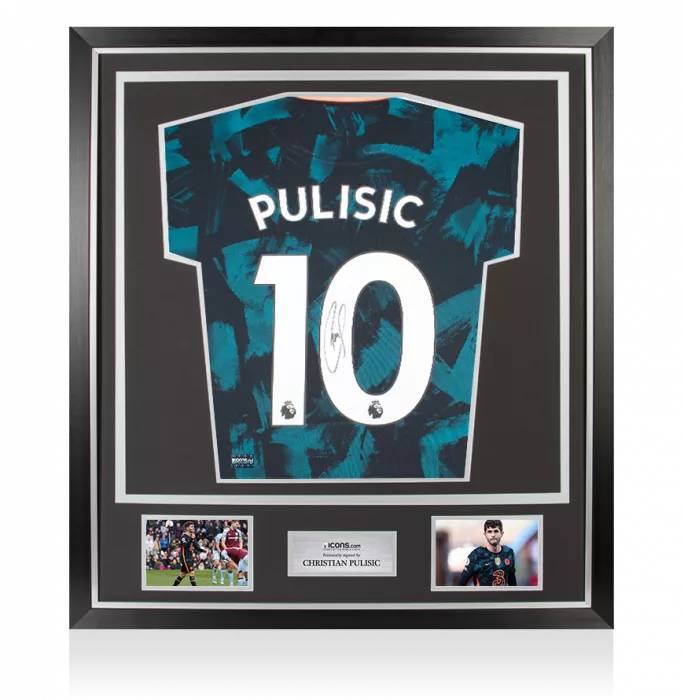 Christian Pulisic Back Signed Chelsea 2021-22 Third Shirt In Classic Frame