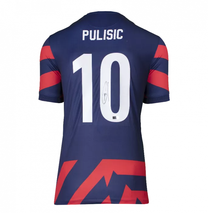 Christian Pulisic Back Signed USMNT 2022-23 Away Shirt In Classic Frame