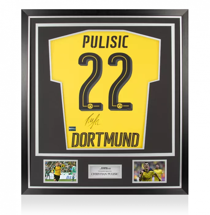 Christian Pulisic Signed Borussia Dortmund 2018-19 Home Shirt In Classic Frame