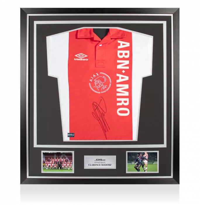 Clarence Seedorf Back Signed AFC Ajax 1993-94 Home Shirt In Classic Frame