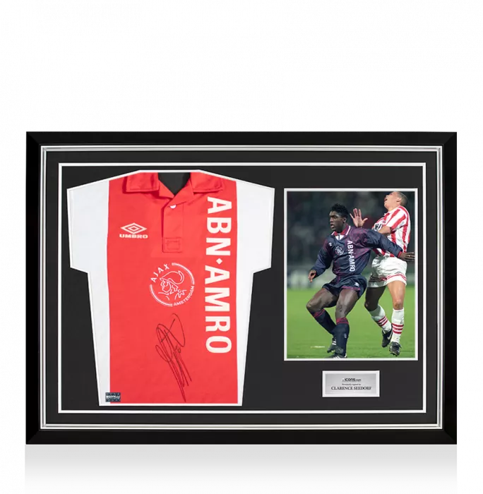 Clarence Seedorf Back Signed AFC Ajax 1993-94 Home Shirt In Hero Frame: Option 1