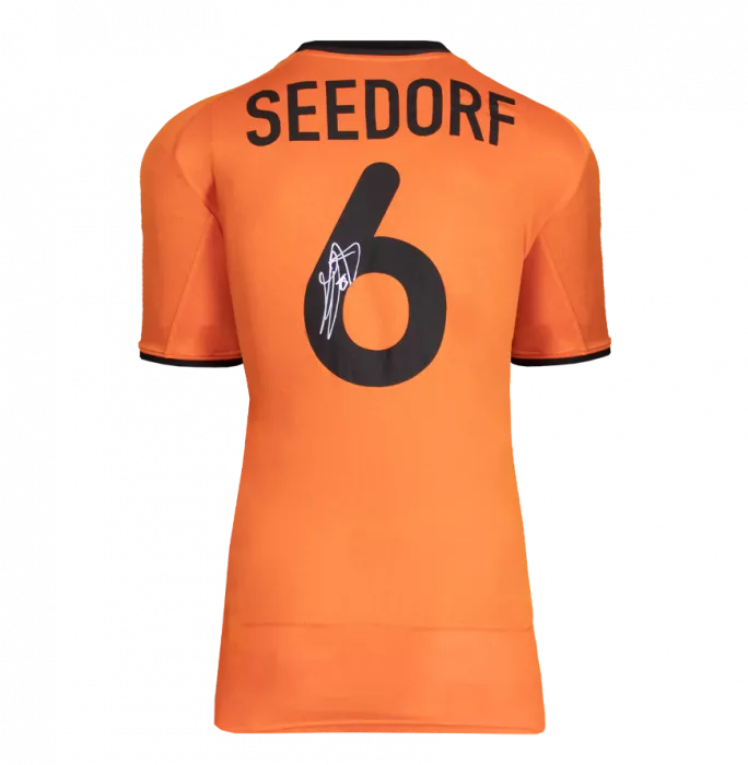 Clarence Seedorf Back Signed Netherlands 2000 Home Shirt In Hero Frame: Option 1