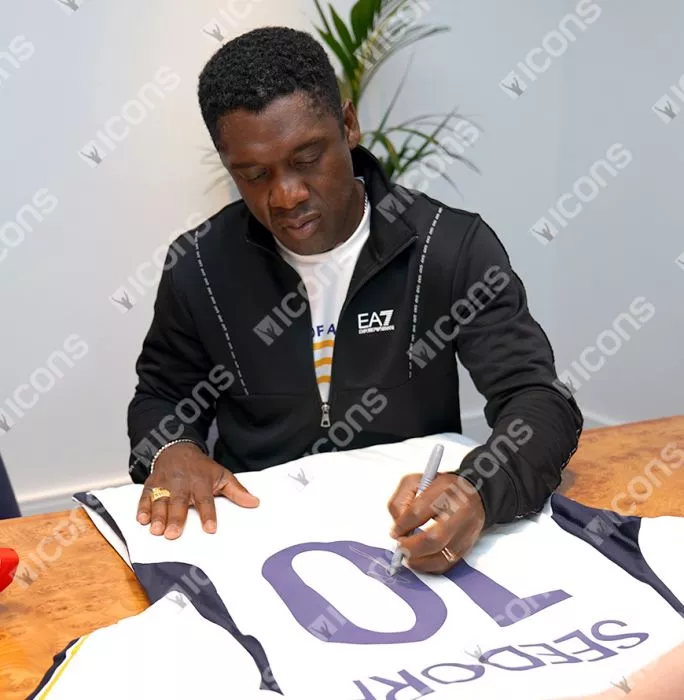 Clarence Seedorf Back Signed Real Madrid 2023-24 Home Shirt With Fan Style Numbers