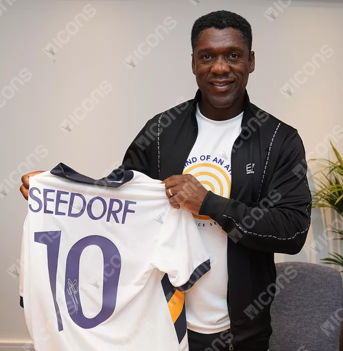 Clarence Seedorf Back Signed Real Madrid Icon Shirt With Fan Style Numbers In Classic Frame