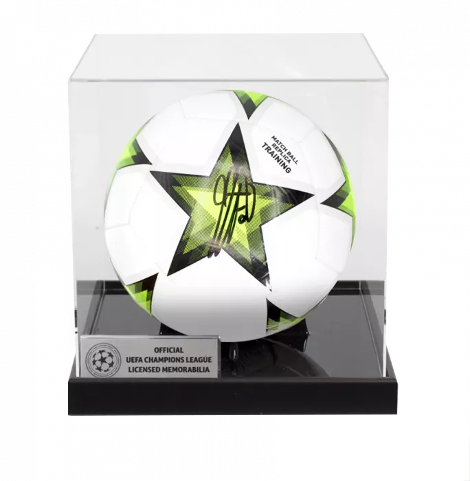 Clarence Seedorf Official UEFA Champions League Signed Football In Acrylic Case