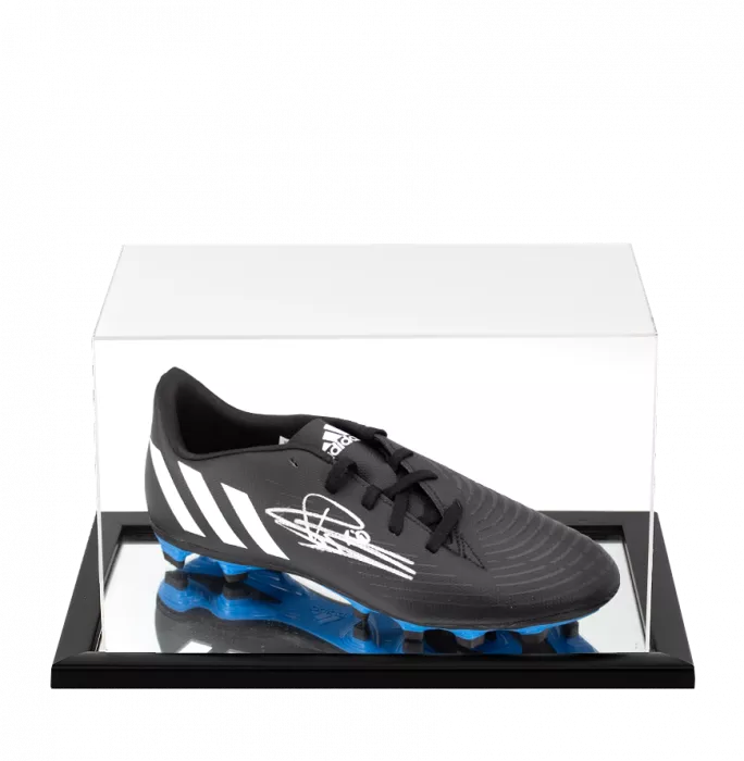 Clarence Seedorf Signed Black And Blue Adidas Predator Boot In Acrylic Case