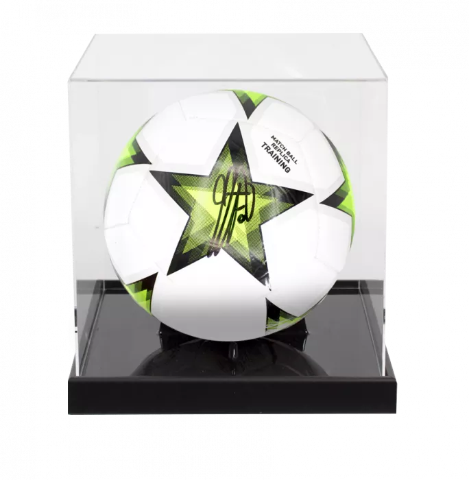 Clarence Seedorf Signed UEFA Champions League Football In Acrylic Case