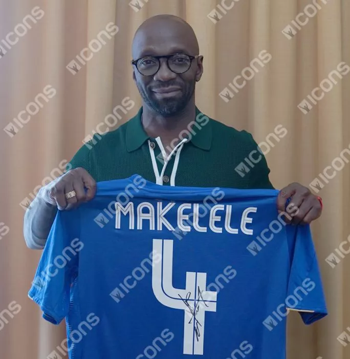 Claude Makelele Back Signed Chelsea FC 2005-06 Home Shirt: Centenary Edition In Hero Frame: Option 1