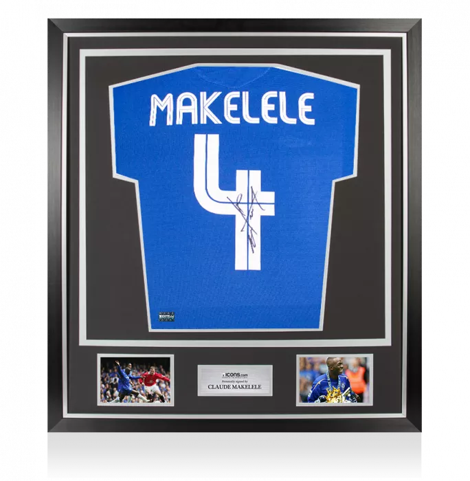 Claude Makelele Back Signed Chelsea FC 2005-06 Home Shirt: Centenary Edition In Classic Frame