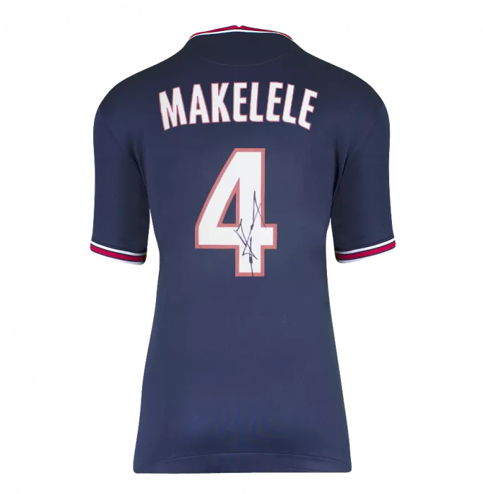 Claude Makelele Back Signed Modern Paris Saint-Germain Home Shirt with Fan Style Numbers
