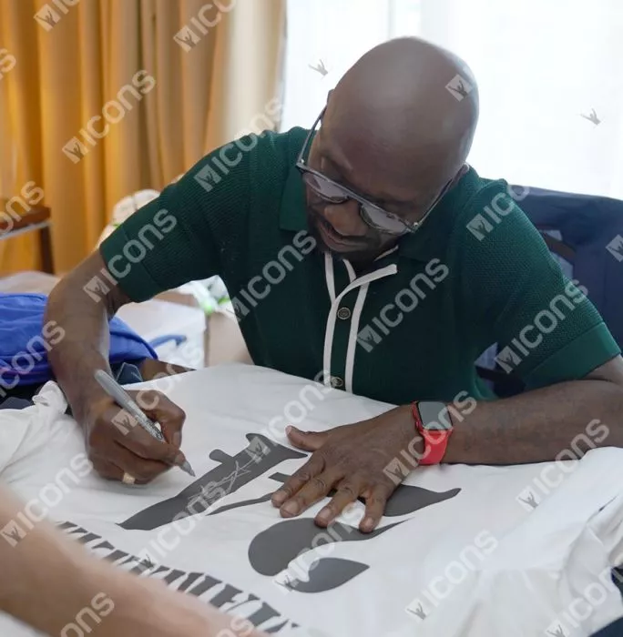 Claude Makelele Back Signed Real Madrid CF Icon Shirt With Fan Style Numbers In Classic Frame