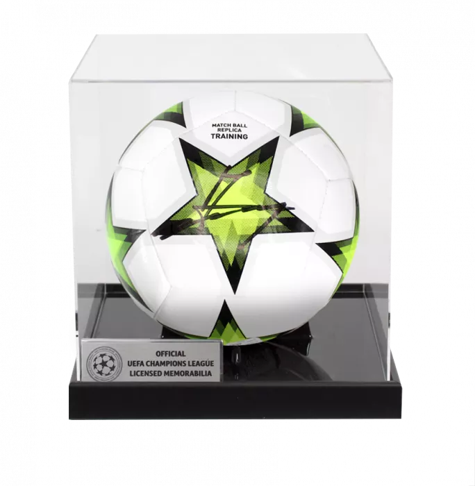 Claude Makelele Official UEFA Champions League Signed Football In Acrylic Case