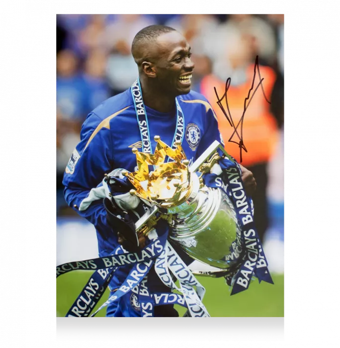 Claude Makelele Signed Chelsea FC Photo In Black Wooden Frame: 2005-06 Premier League Winner
