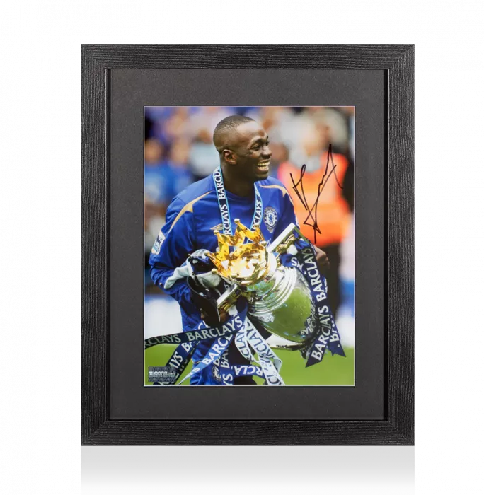 Claude Makelele Signed Chelsea FC Photo In Black Wooden Frame: 2005-06 Premier League Winner