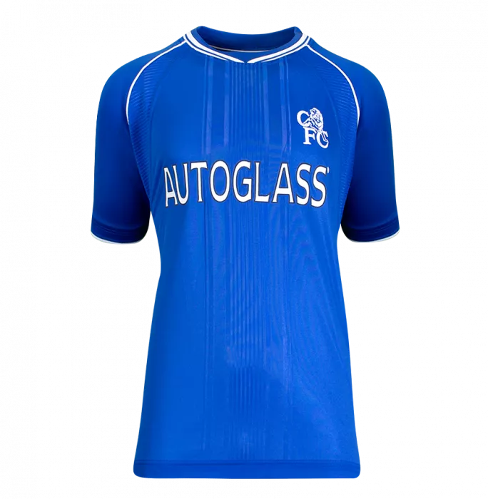 Claude Makelele Signed Retro Chelsea FC Shirt With Fan Style Numbers In Classic Frame
