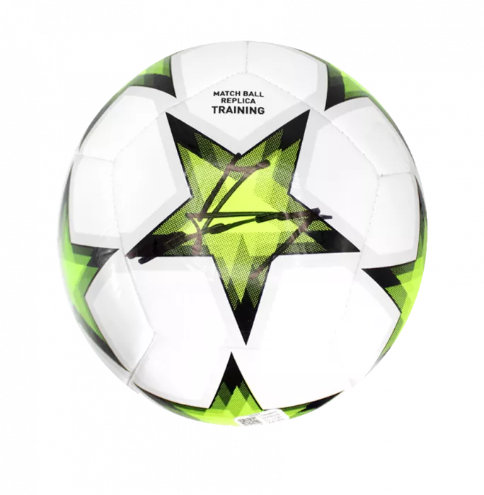 Claude Makelele Signed UEFA Champions League Football In Acrylic Case