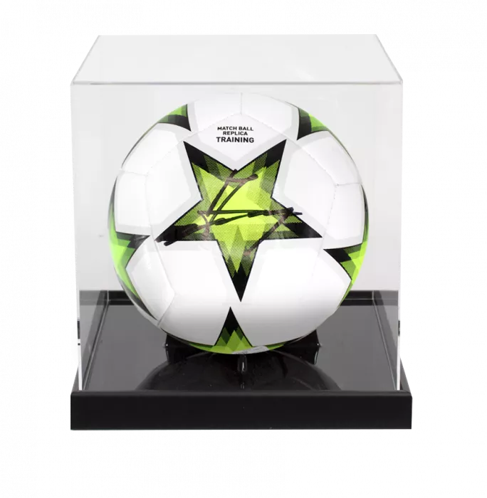 Claude Makelele Signed UEFA Champions League Football In Acrylic Case